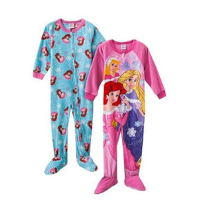 Disney Girl Princess 2-pk Fleece Footed Pajamas